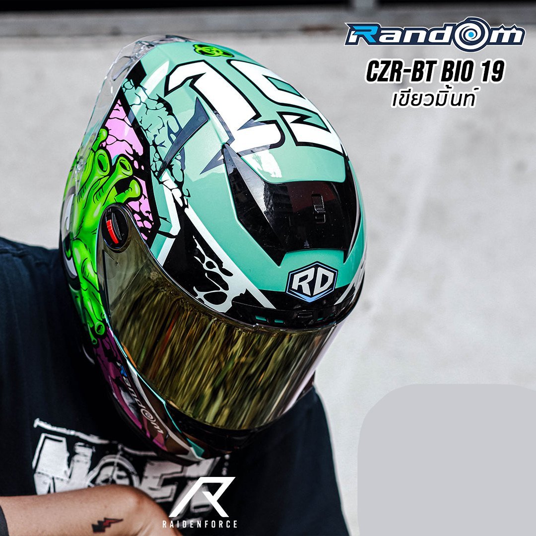 หมวกกันน็อค Random CZ-R BT 1 Bio19 เขียวมิ้นท์