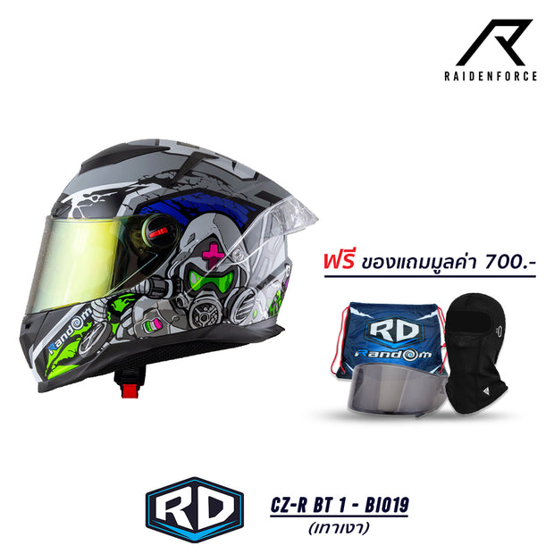 หมวกกันน็อค Random CZ-R BT 1 Bio19 เทาเงา
