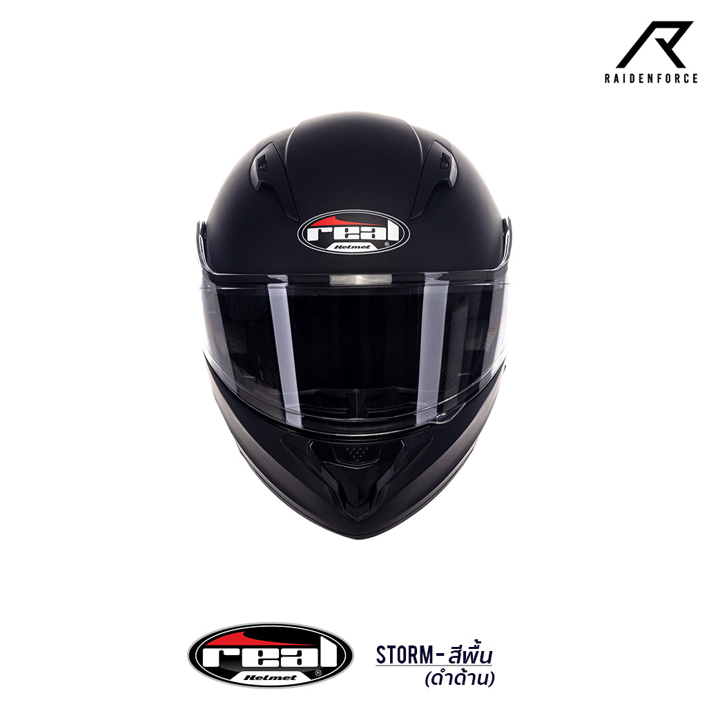 หมวกกันน็อค REAL Helmet STORM พื้น-ดำด้าน