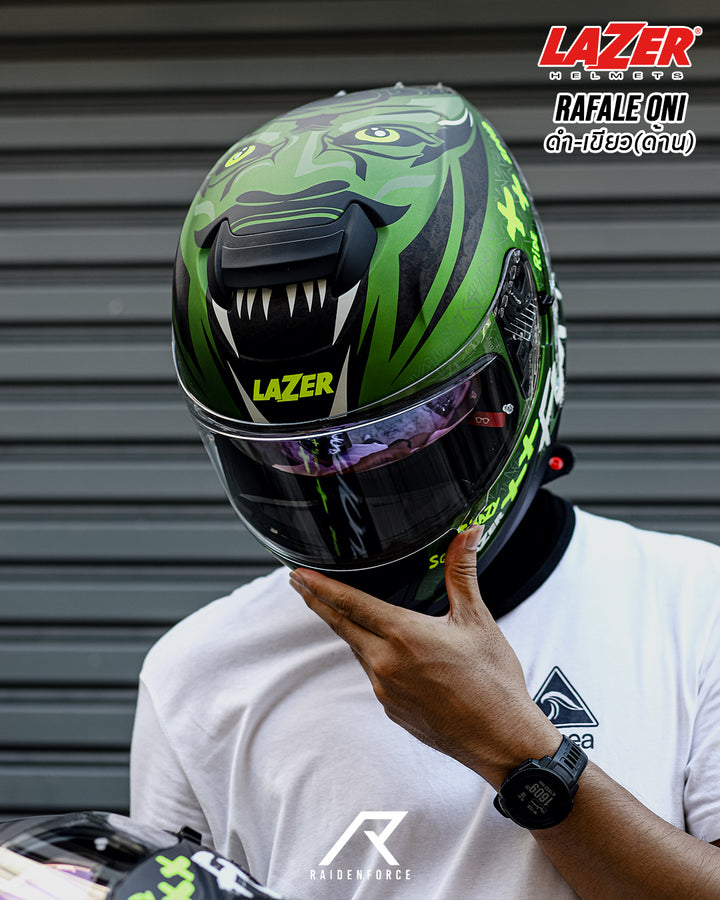 หมวกกันน็อค LAZER Helmet RAFALE ONI ดำ-เขียว(ด้าน)