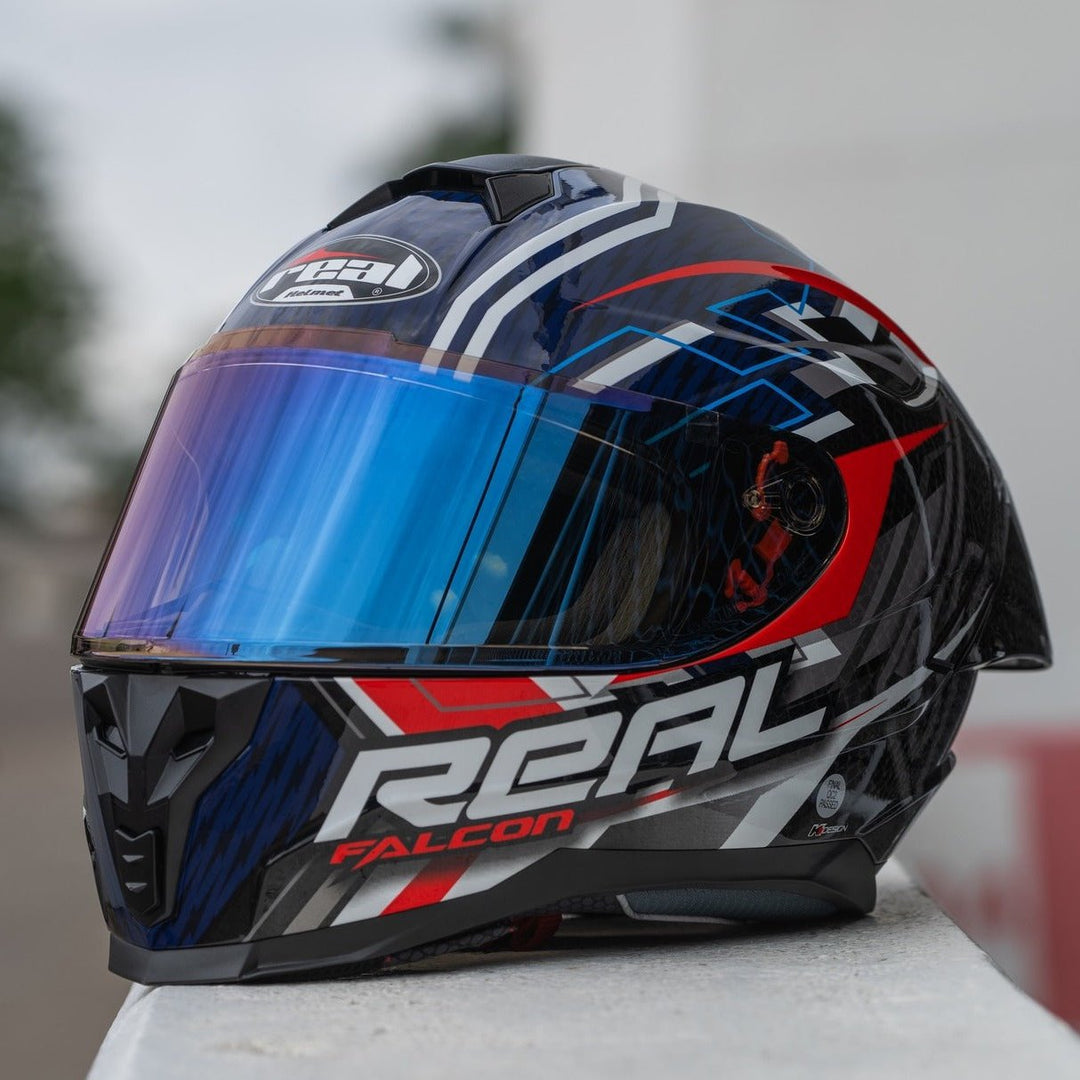 หมวกกันน็อค REAL Helmet Falcon Buriram - สีดำน้ำเงินแดง