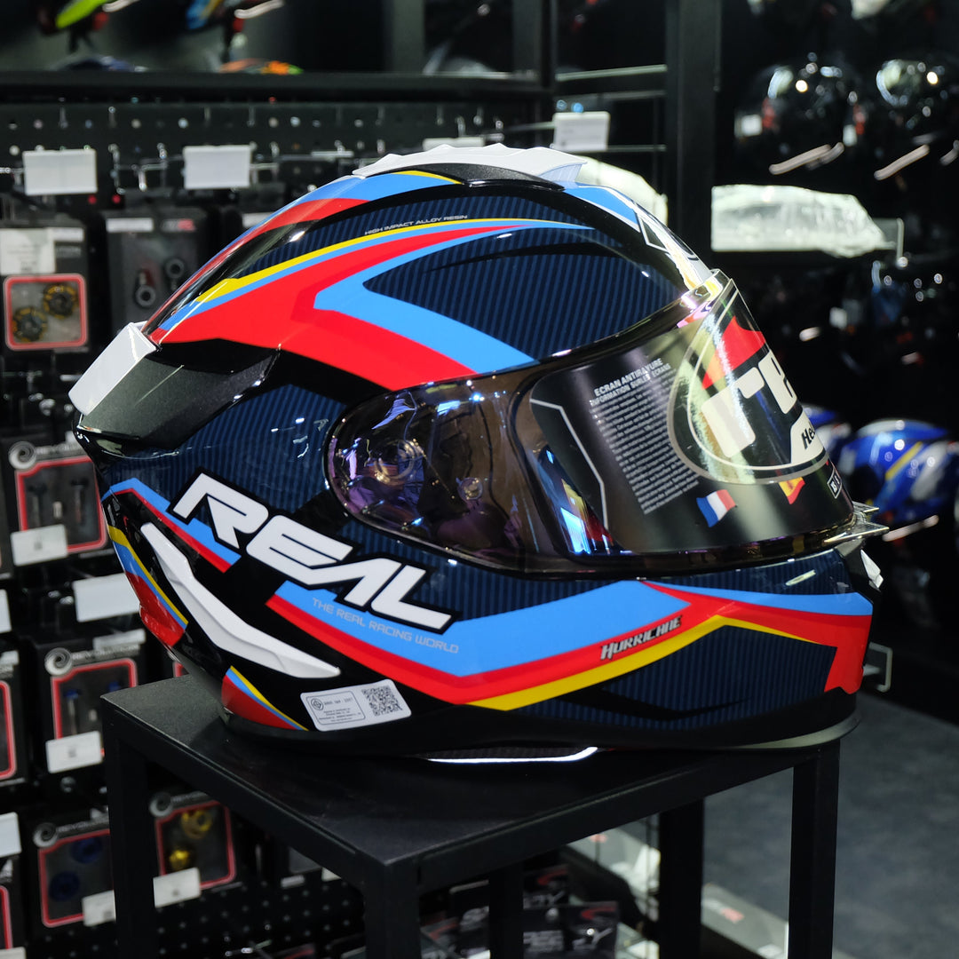 หมวกกันน็อค Real Helmet HURRICANE RACE X สีแดงน้ำเงิน