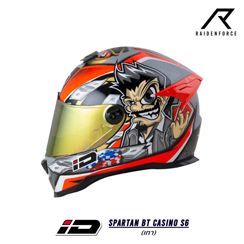 หมวกกันน็อค ID HELMET SPARTAN BT Casino S6 สีเทา