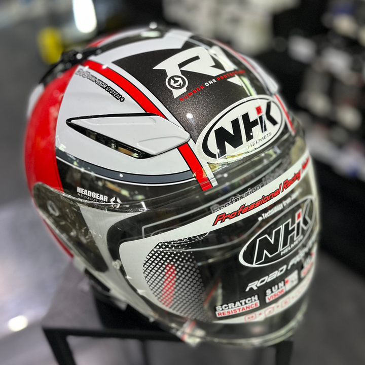 หมวกกันน็อค NHK R12Visor-Napoleon ขาว/แดง