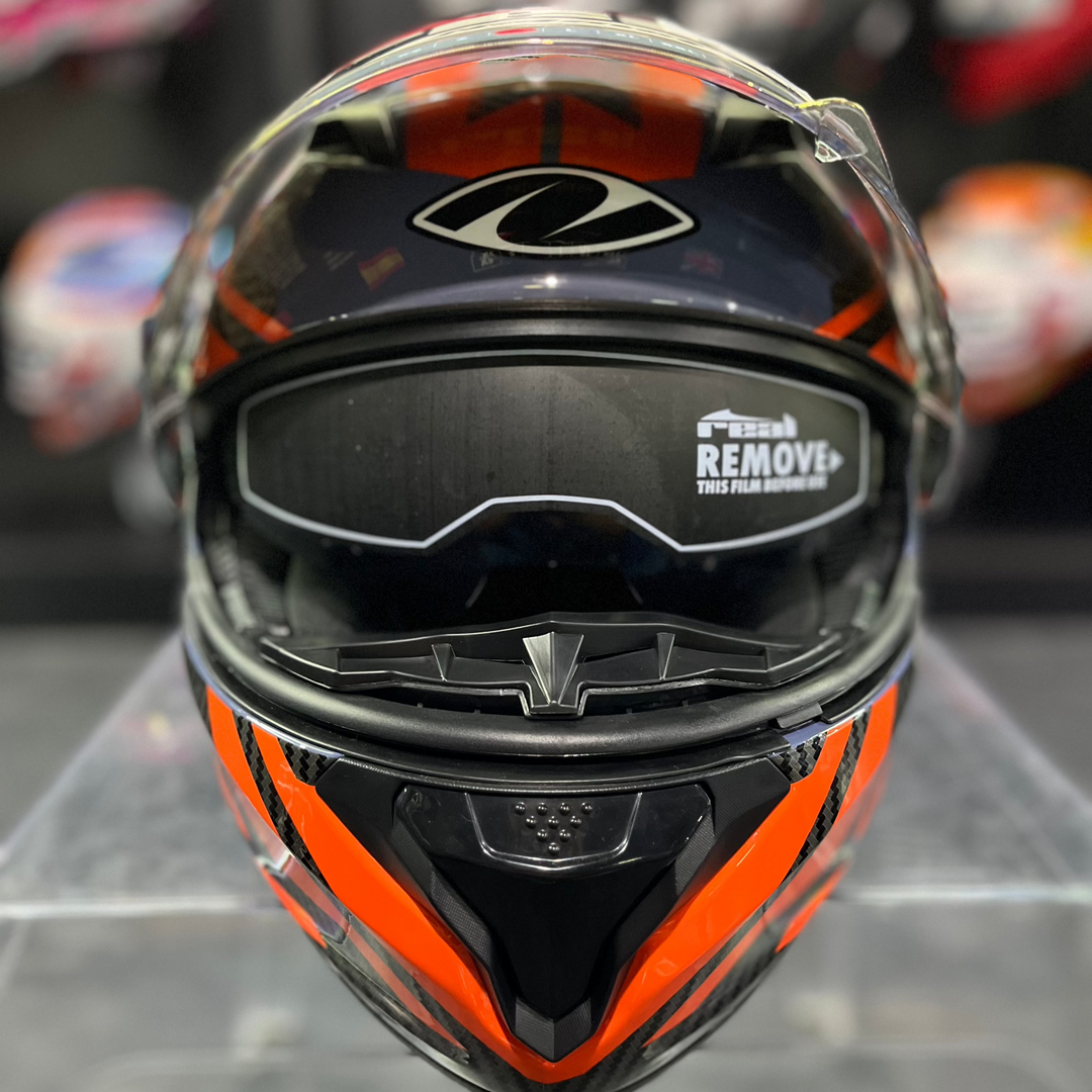 หมวกกันน็อคยกคาง  REAL Helmet STORM Zyon เทาส้ม