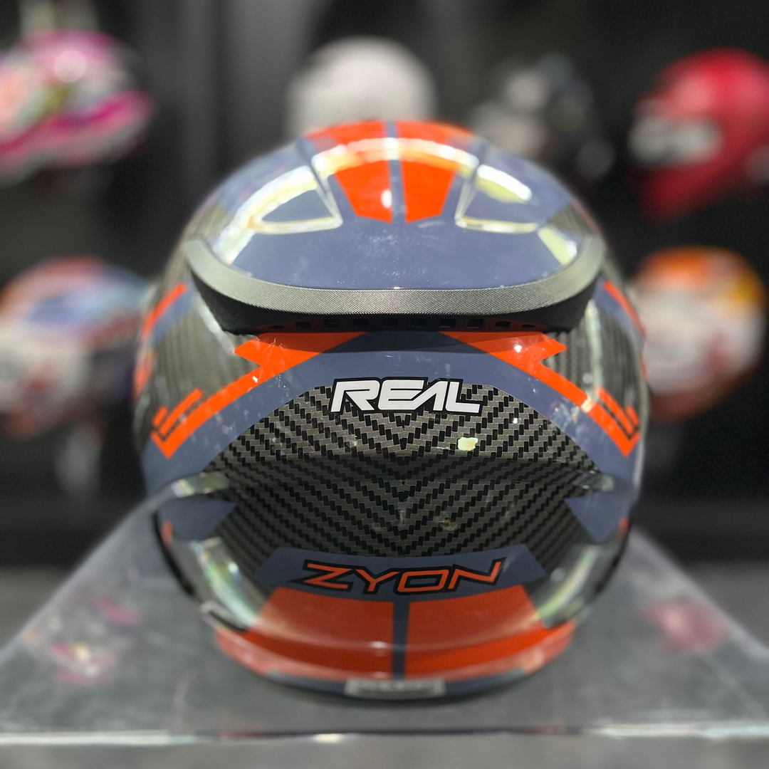 หมวกกันน็อคยกคาง  REAL Helmet STORM Zyon เทาส้ม