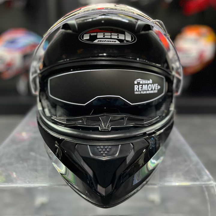 หมวกกันน็อคยกคาง REAL Helmet STORM พื้น-ดำเงา