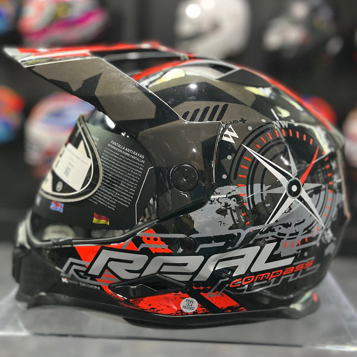 หมวกกันน็อค Real Helmet Vengerplus-Compass ดำ/แดง