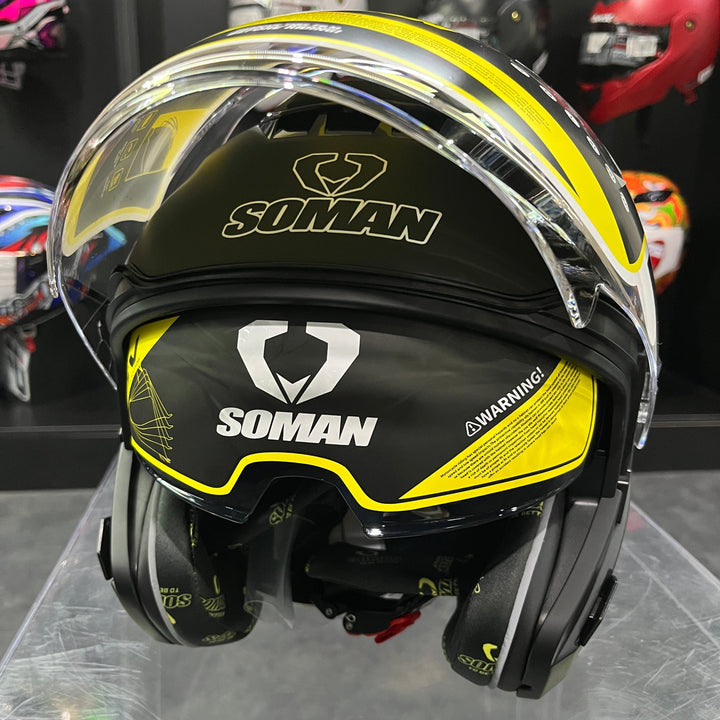 หมวกกันน็อค SOMAN - SM527 สีดำด้าน