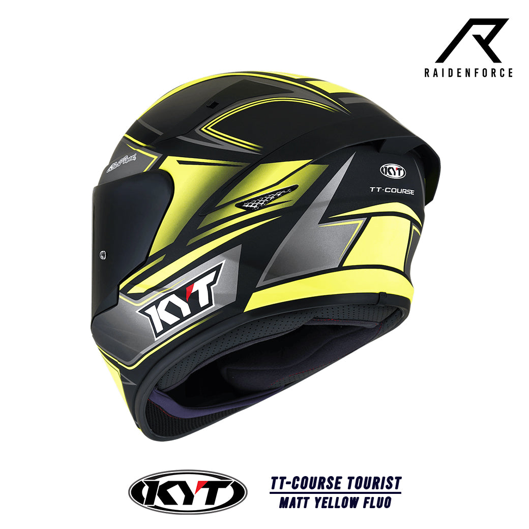 หมวกกันน็อค KYT TT-Course Tourist Matt Yellow Fluo