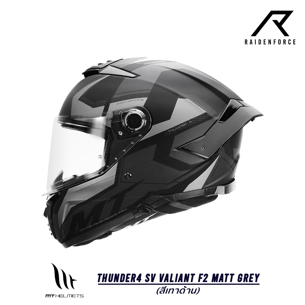 MT Thunder4 SV Valiant F2 Matt Grey Helmet, matte grey
