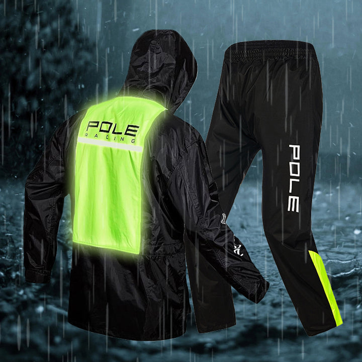 ชุดกันฝน ยี่ห้อ POLE สีเขียว Rain Jacket Pole ชุดคลุมกันฝนสำหรับขี่มอเตอร์ไซค์