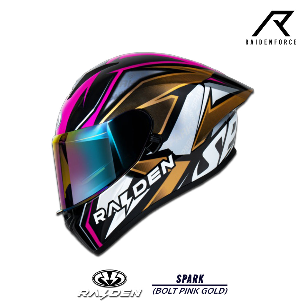 หมวกกันน็อค RAIDEN SPARK BOLT PINK GOLD