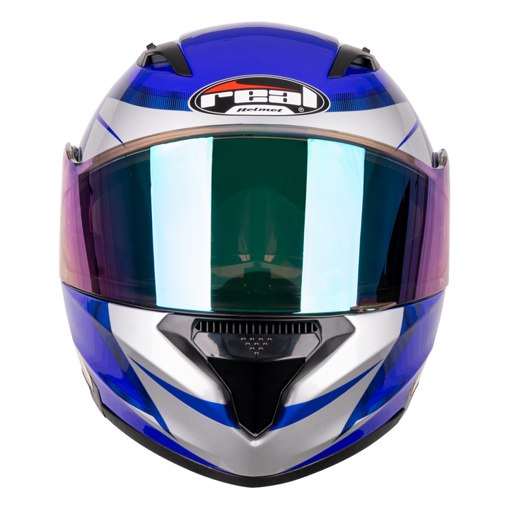 หมวกกันน็อคยกคาง  REAL Helmet STORM Cyclone น้ำเงินเทา