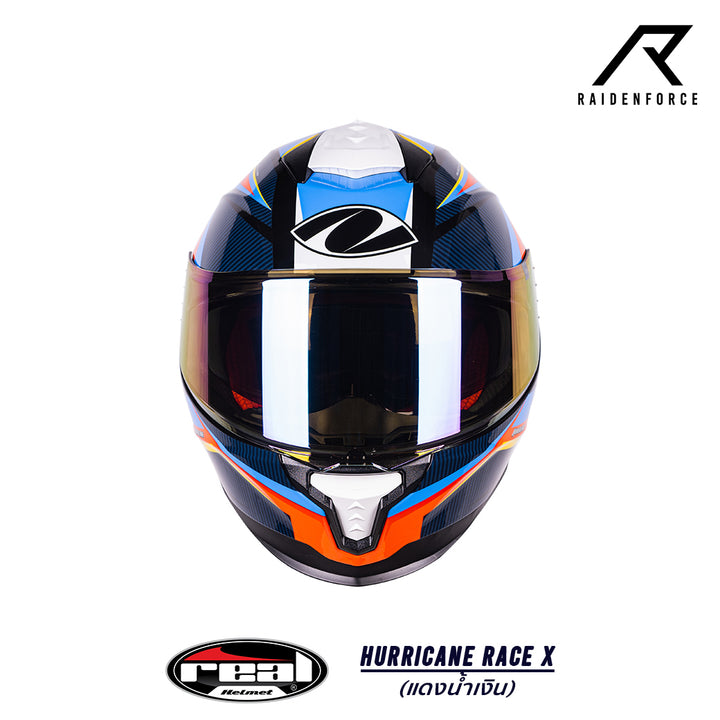 หมวกกันน็อค Real Helmet HURRICANE RACE X สีแดงน้ำเงิน