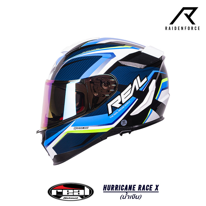 หมวกกันน็อค Real Helmet HURRICANE RACE X สีน้ำเงิน