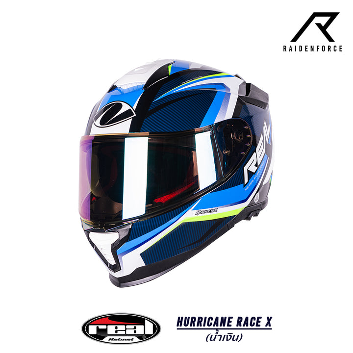 หมวกกันน็อค Real Helmet HURRICANE RACE X สีน้ำเงิน