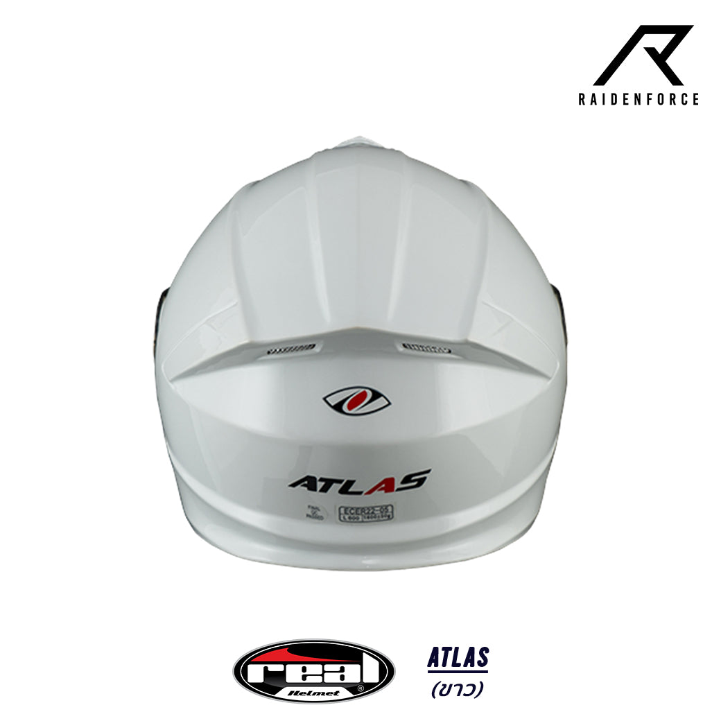 หมวกกันน็อคยกคาง REAL Helmet Atlas พื้น สีขาว