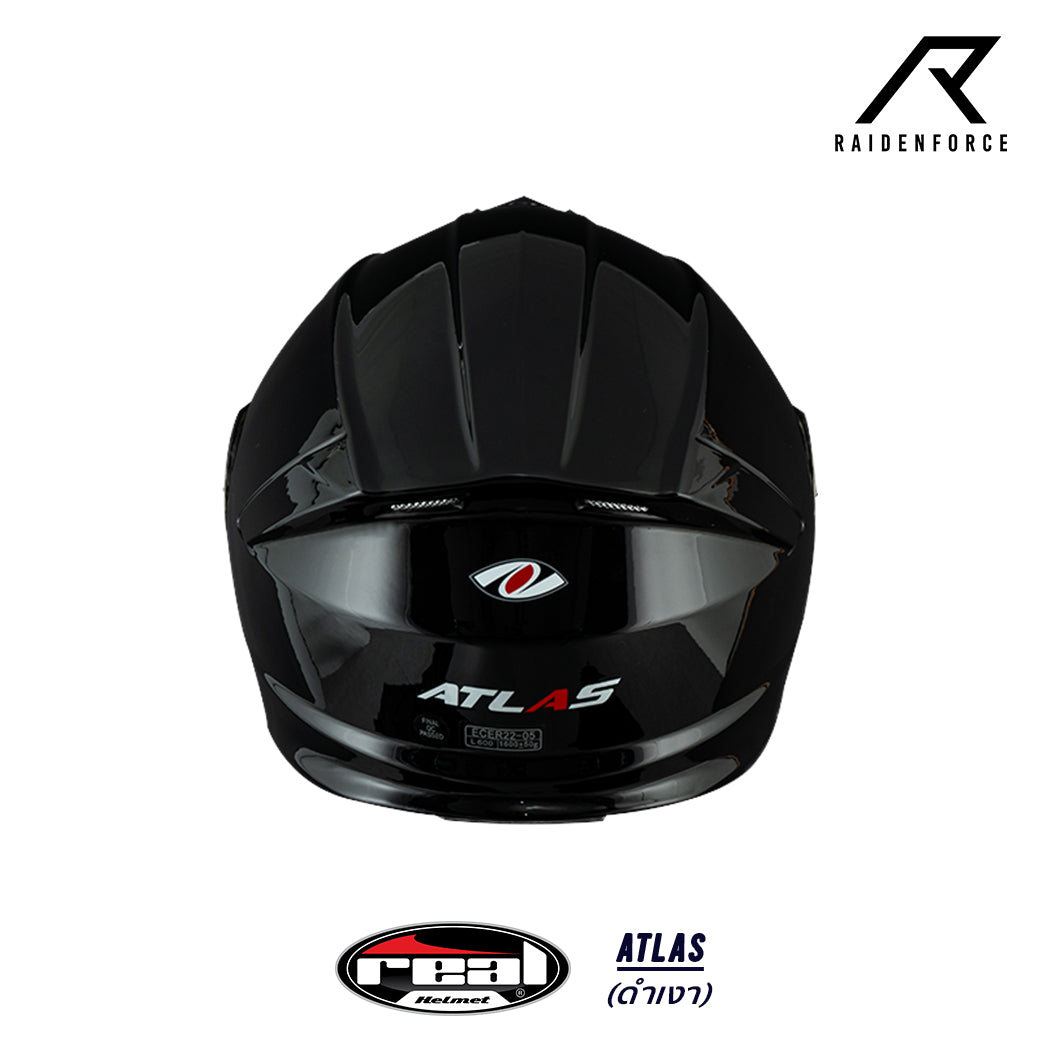 หมวกกันน็อค REAL Helmet Atlas พื้น สีดำเงา