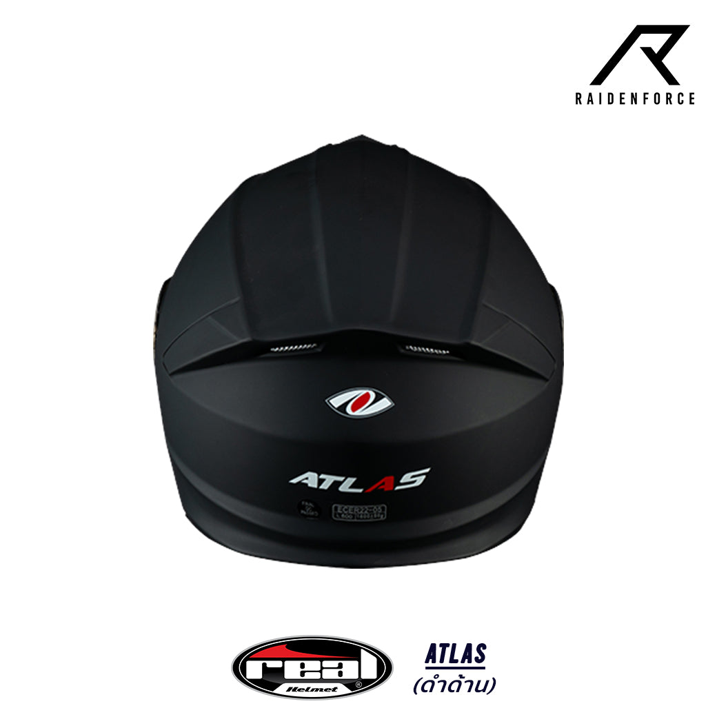 หมวกกันน็อคยกคาง REAL Helmet Atlas พื้น สีดำด้าน