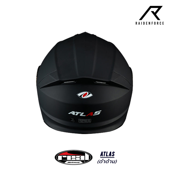 หมวกกันน็อคยกคาง REAL Helmet Atlas พื้น สีดำด้าน