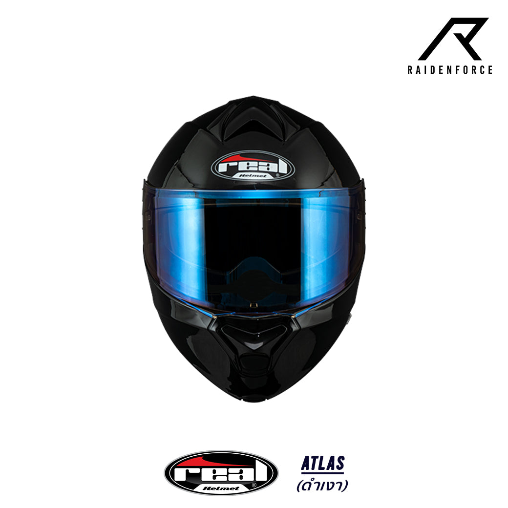 หมวกกันน็อค REAL Helmet Atlas พื้น สีดำเงา