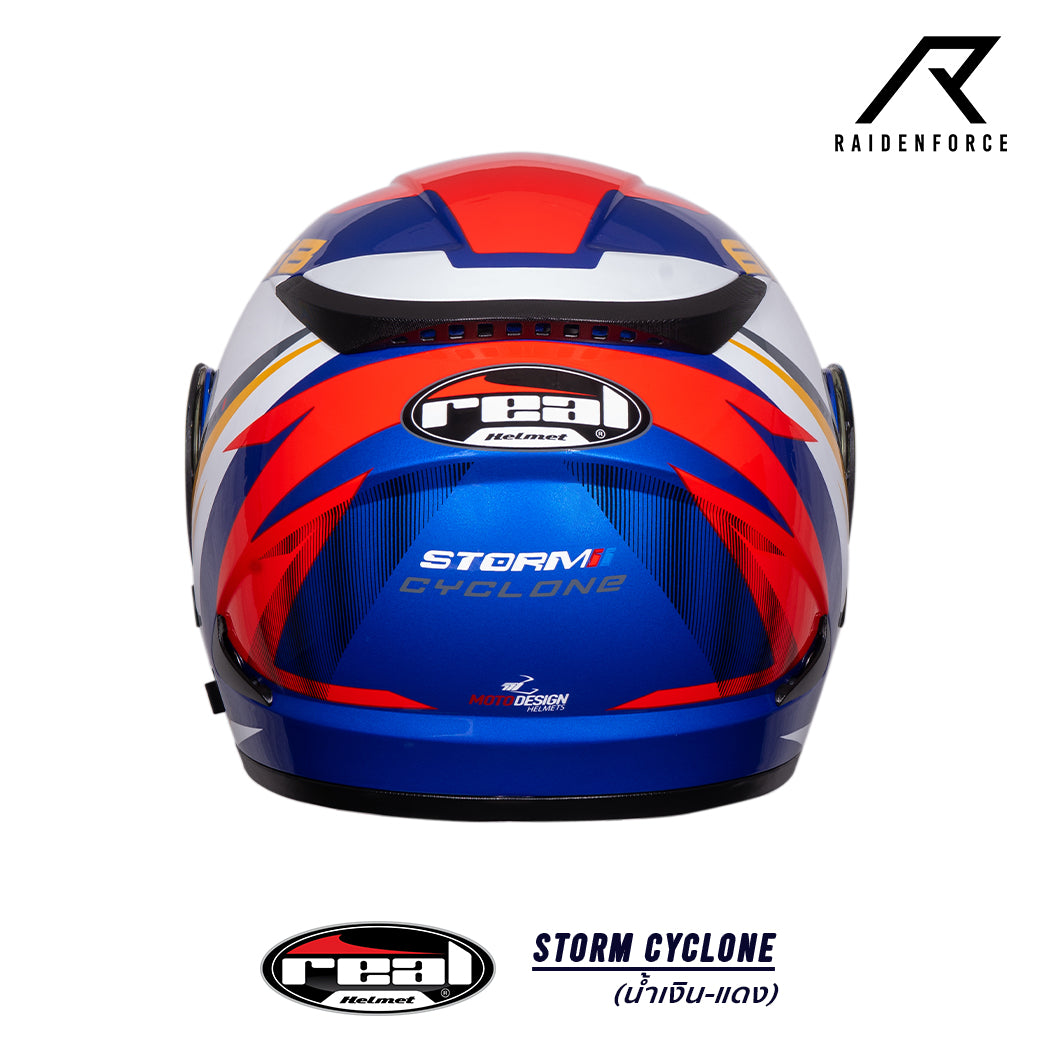 หมวกกันน็อค REAL Helmet STORM Cyclone น้ำเงินแดง