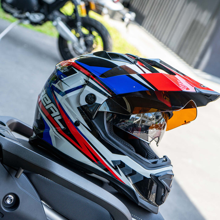 หมวกกันน็อค REAL Helmet Venger Plus Challenger ดำ-แดง/น้ำเงิน