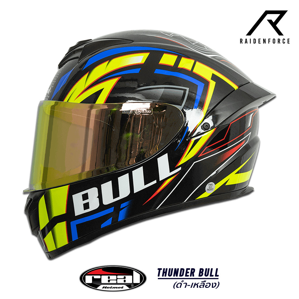 หมวกกันน็อค REAL Helmet Thunder BULL ดำ-เหลือง