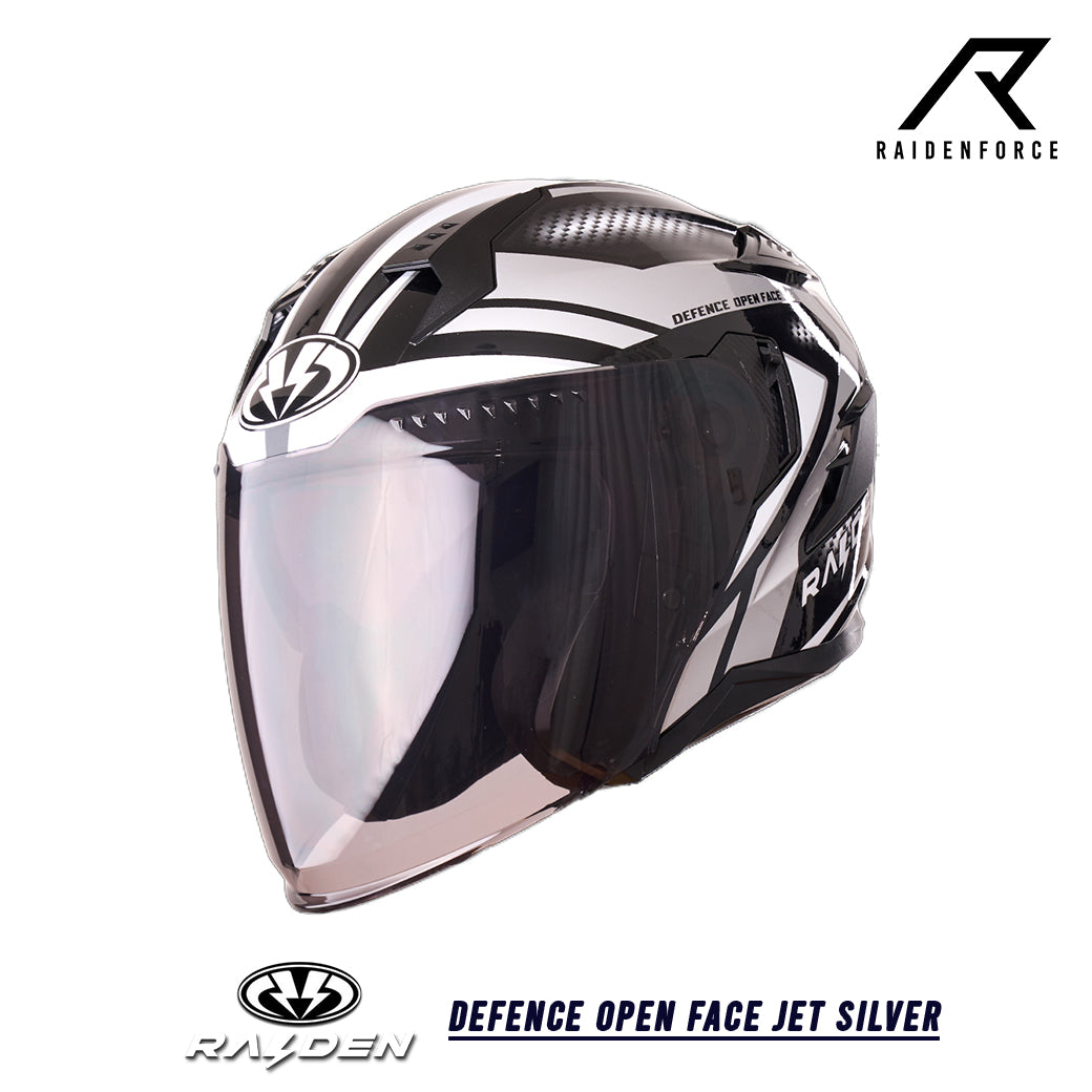 หมวกกันน็อค Raiden Defence Open face  Jet Silver