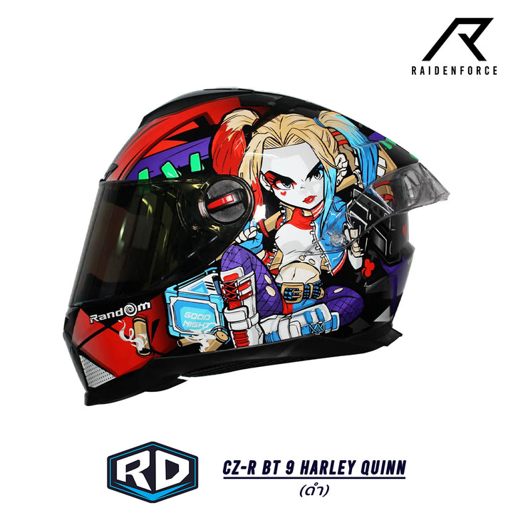 หมวกกันน็อค Random CZ-R BT 9 Harley Quinn ดำเงา