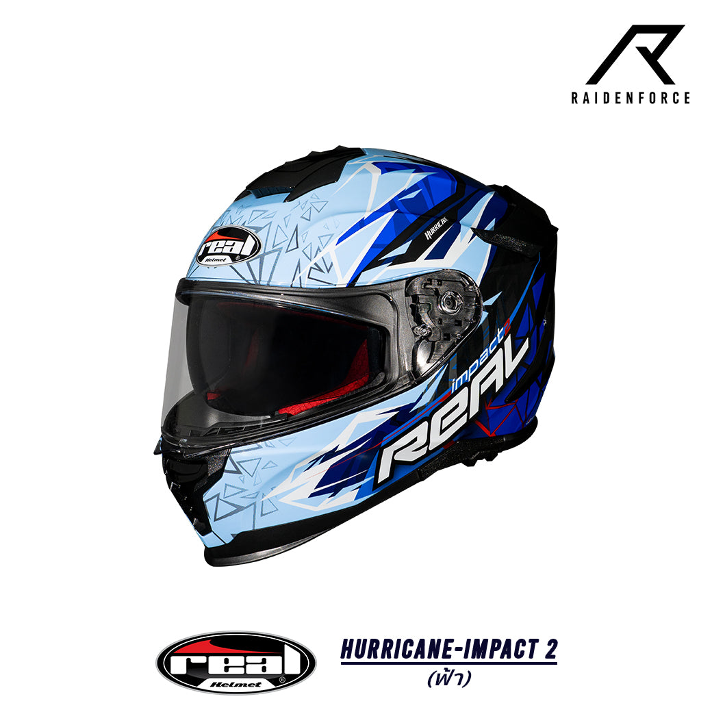 หมวกกันน็อค Real Helmet Hurricane-Impact 2   ฟ้า