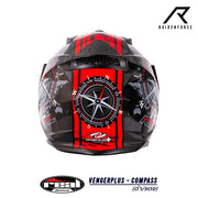 หมวกกันน็อค Real Helmets Vengerplus-Compass ดำ/แดง