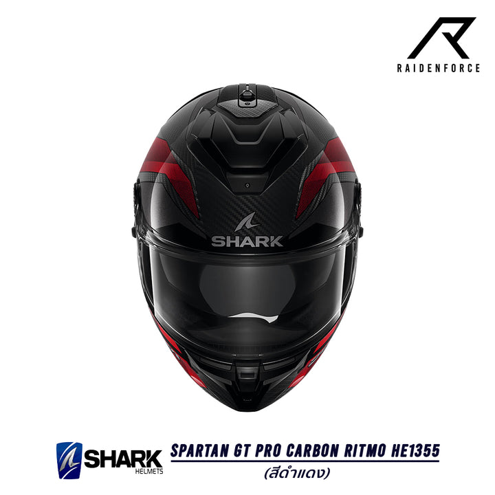 SHARK GT PRO CARBON RITMO HE1355 helmet, black and red
