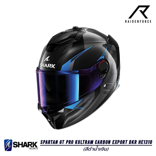 หมวกกันน็อค SHARK SPARTAN GT PRO KULTRAM CARBON EXPORT DKB HE1310 สีคาร์บอน/น้ำเงิน