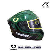 หมวกกันน็อค SOMAN - SM961-s Gundum Army Green