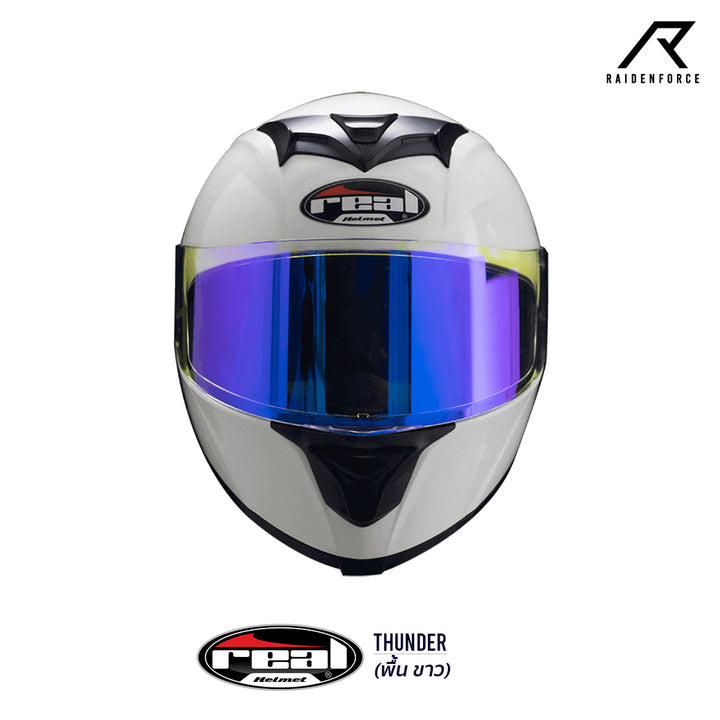 หมวกกันน็อค REAL Helmet Thunder พื้น ขาว