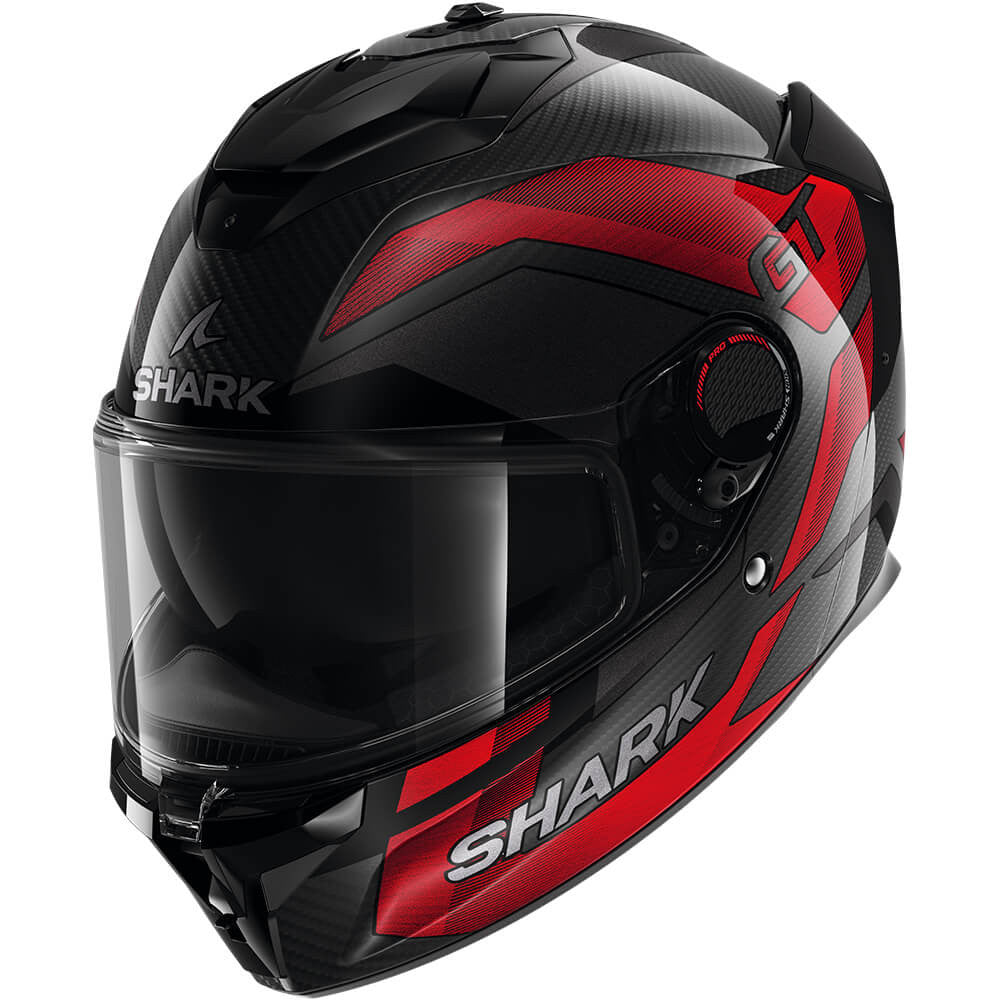 SHARK GT PRO CARBON RITMO HE1355 helmet, black and red