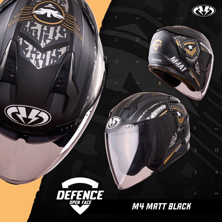 หมวกกันน็อค Raiden Defence Open face  M4 Matte Black