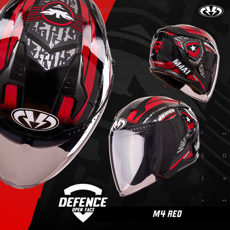 หมวกกันน็อค Raiden Defence Open face  M4 Red