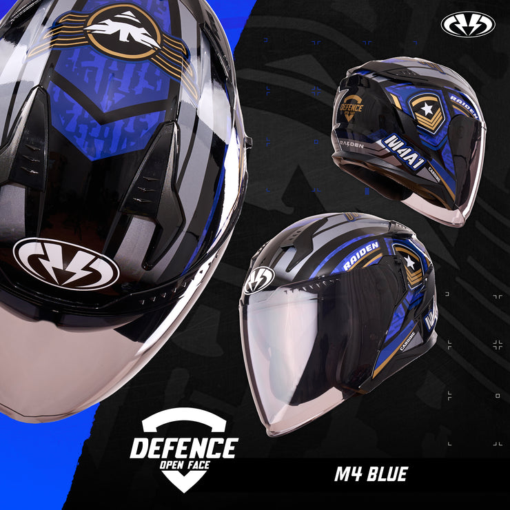 หมวกกันน็อค Raiden Defence Open face  M4 Blue