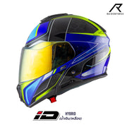 หมวกกันน็อค ID HYBRID สี น้ำเงิน เหลือง