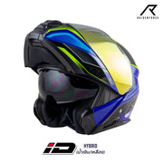หมวกกันน็อค ID HYBRID สี น้ำเงิน เหลือง