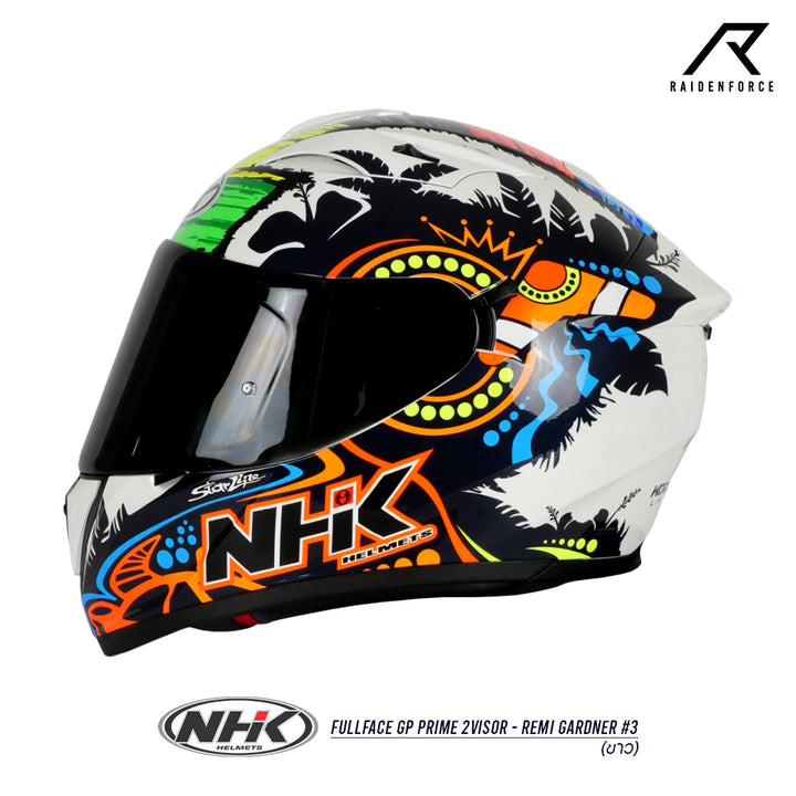 หมวกกันน็อค NHK Fullface GPPrime2Visor-Remy Gardner #3 Champion ขาว